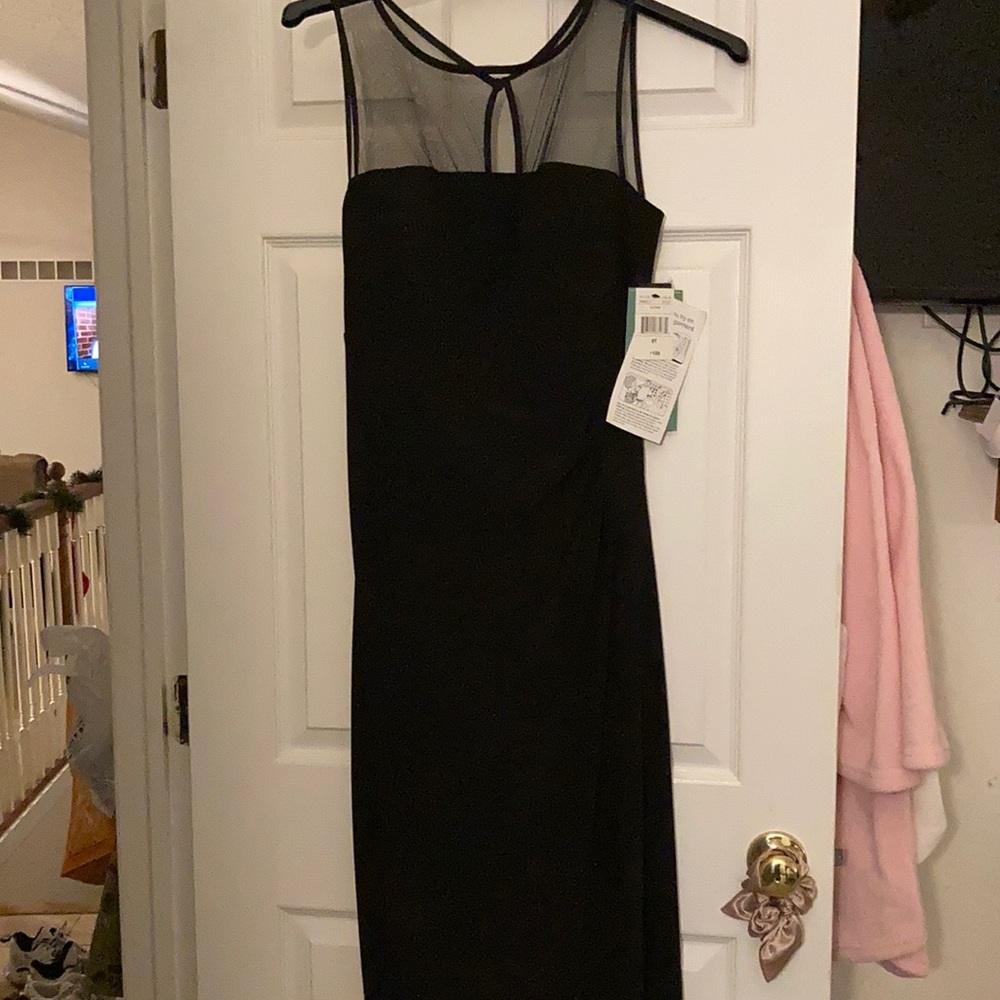 Long black evening dress scarellet brand